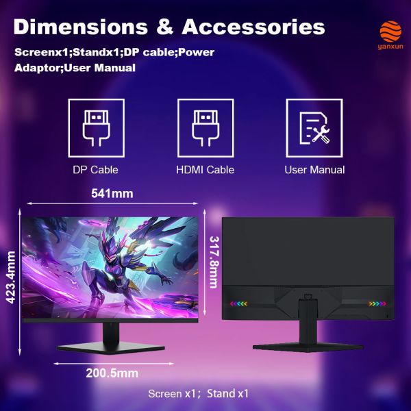 22-Inch Widescreen Gaming Monitor: 1920*10801K IPS Panel  180Hz High Refresh Rate with Motion Blur Reduction (Smooth Visuals for Fast-Paced Games)