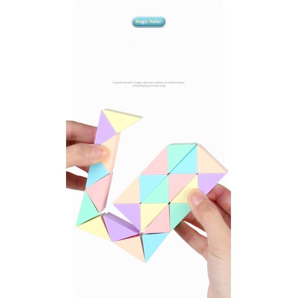 Customized ABS Macaron Magic Ruler Folding Puzzle Toys for Children's Development