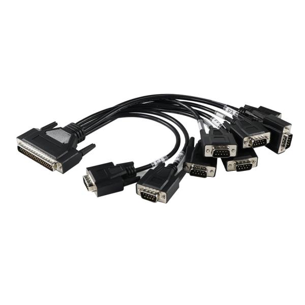 DB-62 Male to 7x DB-9 Male Breakout Cable for Industrial Serial Communication, RS232/RS485 Splitter - 1.2m black