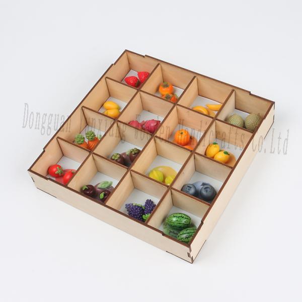 Juego de clasificación educativa de madera Montessori, otros juguetes educativos para niños pequeños, frutas en miniatura, juego de comida de juguete sensorial