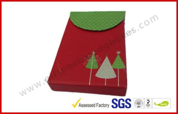 Red Christmas Gift Packaging Boxes Foldable / VIP Card Gift Packing