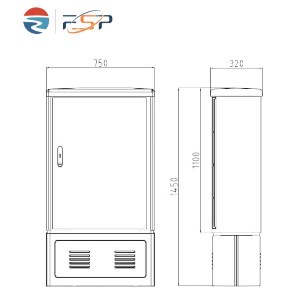 Grisa FDC 288A ip65 FTTH SMC gabinete de distribución de fibra exterior con 10 años de garantía