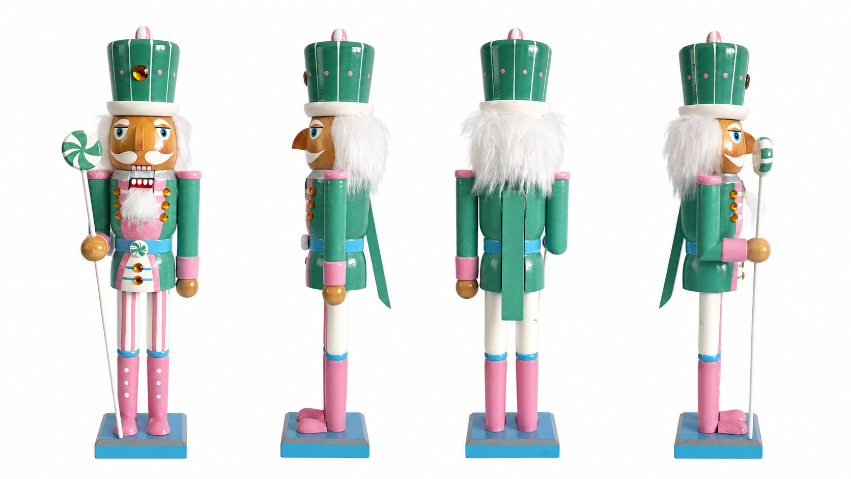 Custom Mint Pink Candy Nutcracker for Christmas Display