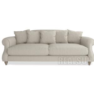 Upholstered Furniture Wood Recliner Living Room Sofa Linen Fabric Luxurious