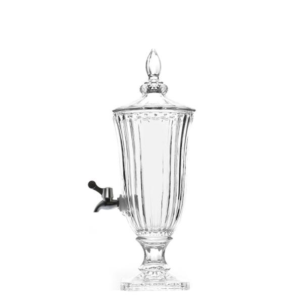 Lead-free crystal glass 5L glass juice beverage dispenser with tap