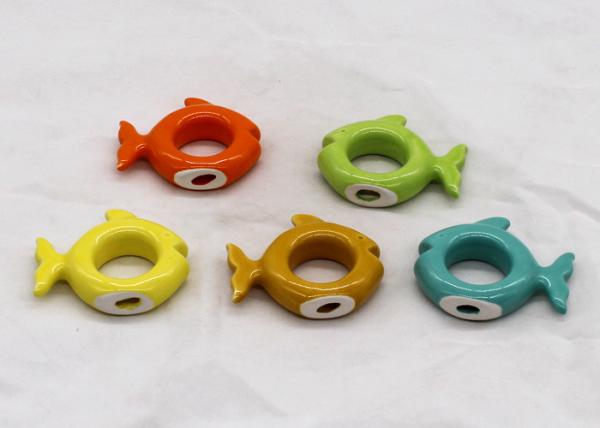 Home Decoration Fish Napkin Rings , Dolomite 5 Color Table Napkin Rings