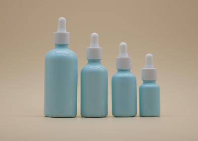 Blue Coating Essential Oil Dropper Bottles White Ceramic Bottle For Personal Care