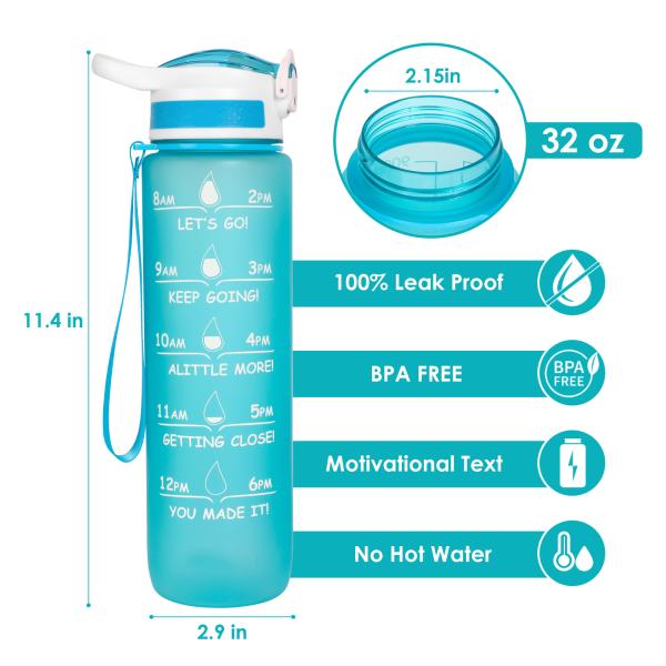 OEM ODM 128 Oz Motivational Water Bottle 64 Oz PC ABS Silicone