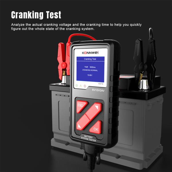 Factory Konnwei KW710 6V 12V 24V Car& Truck Battery Tester with printer