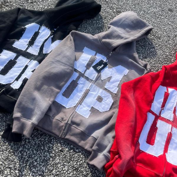 Camiseta con alfombra de algodón con cremallera para hombres.