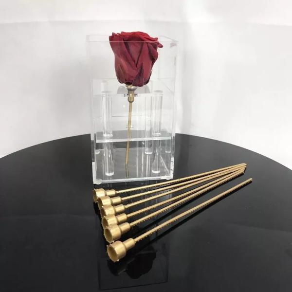 Cheap Price Preserved Flower Gold Silver Plastic Stalk Long Stem Used For Box Flower