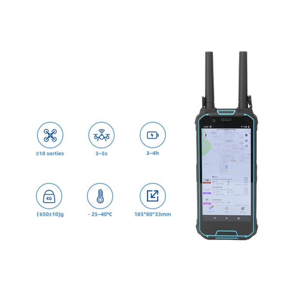 Handheld Drone Detector With 100MHz-6GHz 1-3KM Detection Radius 8000mAh Battery