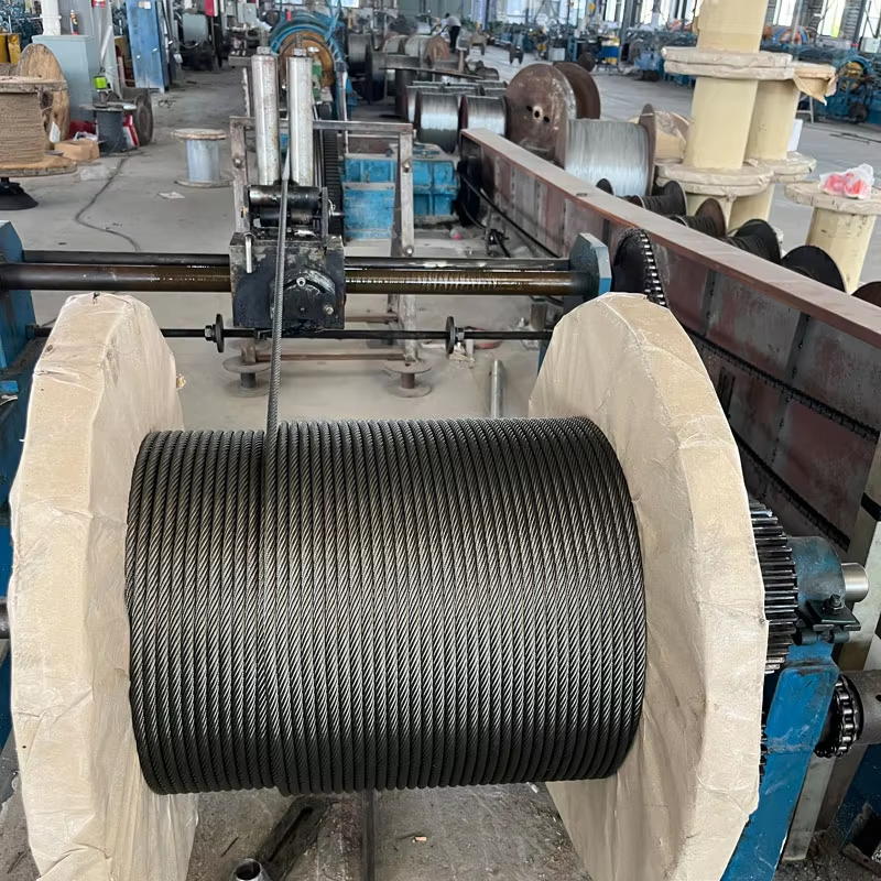 Flexible Black Carbon Steel Wire Rope Cable in 6mm 8mm 10mm 12mm Sizes with 6x19+IWS Structure