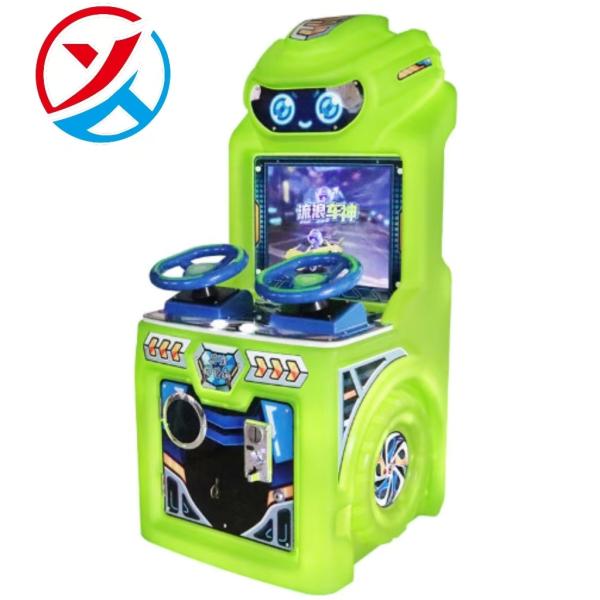 Kids Racing Arcade Machine Coin Operated Double Steering Wheel Game For Amusement Park