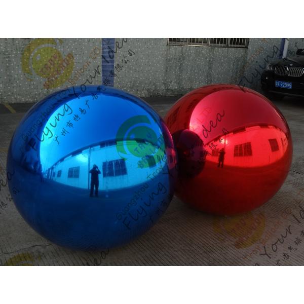 Inflatable Helium Advertising Balloon , Pvc Red Mirror Balloon