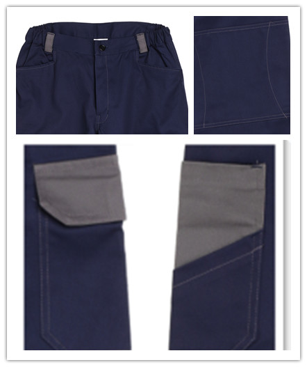 230 GSM 65% Polyester 35% Cotton Unisex Dark Blue Twill 2/1 Pants Pocket Cover Casual Work Clothes