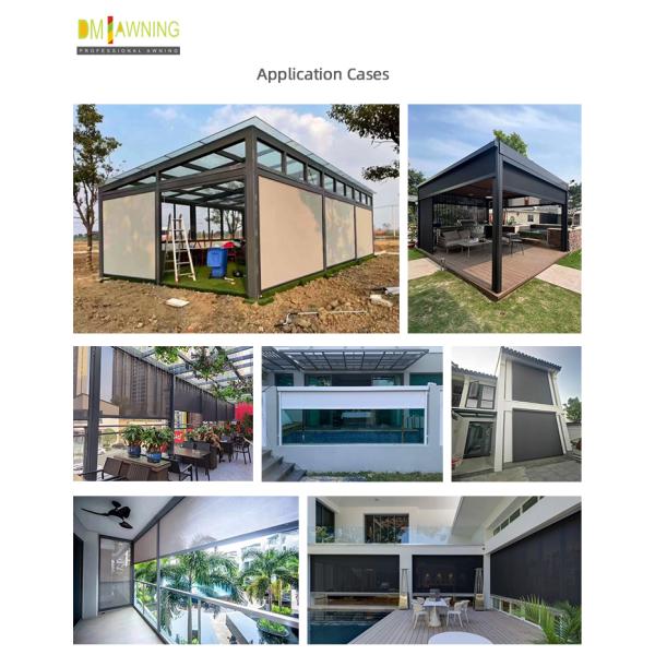 Motorized Vertical Blinds / Aluminium Zip Track Blinds Awnings For Sale
