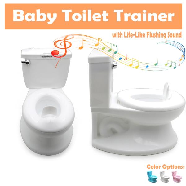 Large Square Type Multifunction Childrens Pink/White/Blue Potty Toilet with Music Toys