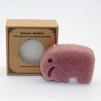 Éponge konjac d'éléphant de corps naturellement alcalin de forme pour le nettoyage de visage