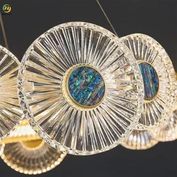 Lámparas de la ronda K9 Crystal Hanging Light Modern Crystal del oro de Dimmable