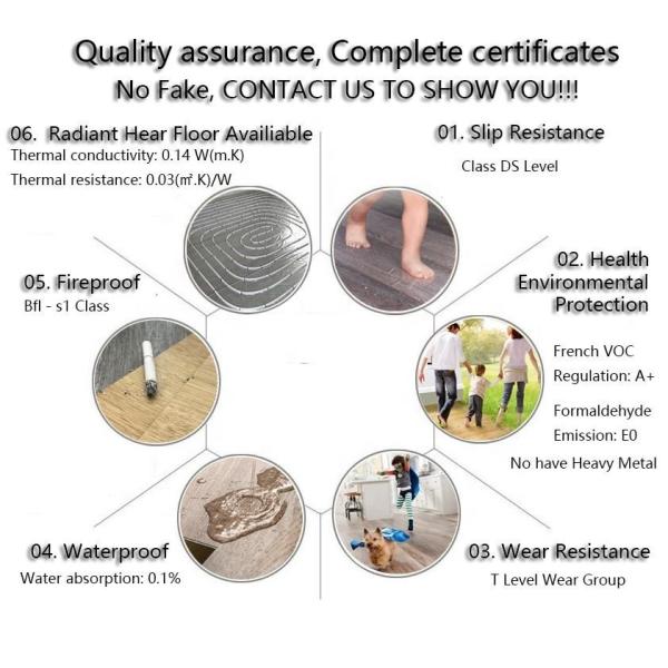 Деревянное зерно Unilin нажимает на настил планки винила PVC настила 7mm Spc гибридный