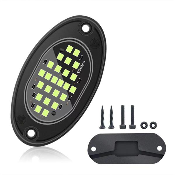 12V Waterproof Chassis Light 2835 LED Single Color Pure White 24 LED Rock Light For Truck Jeep ATV UTV Offroad Underglow