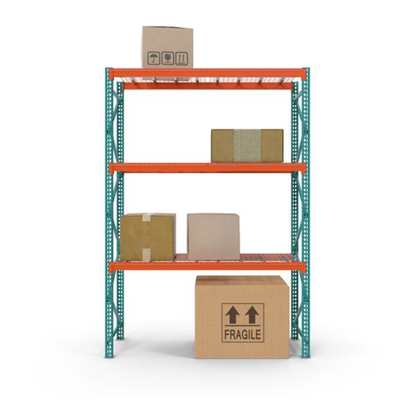 Customizable Heavy-Duty Industrial Metal Rack System, 5-Level Adjustable Shelving with Beam Pallets for High-Efficiency Warehouse Storage