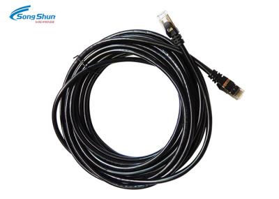 24awg SFTP Network Patch Cord Cat 5  Black RJ45 Wear Tear Resistance 5mm PVC Jacket