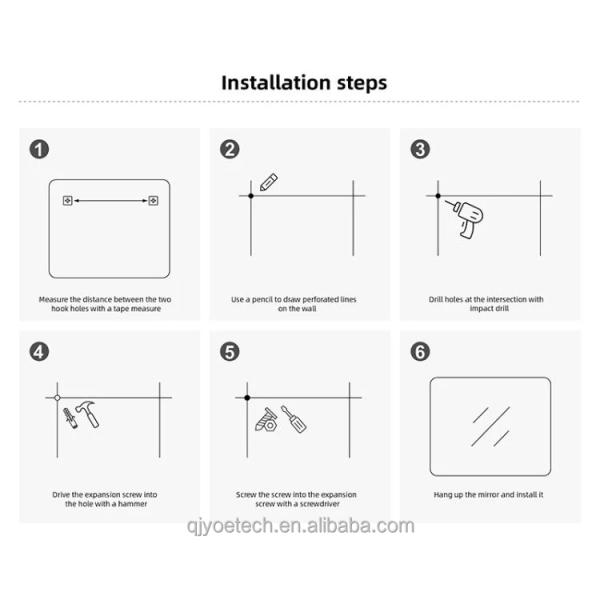 Silver Lenses Modern Frameless Wall Mounted Makeup Mirror for Beveled Bath Dressing