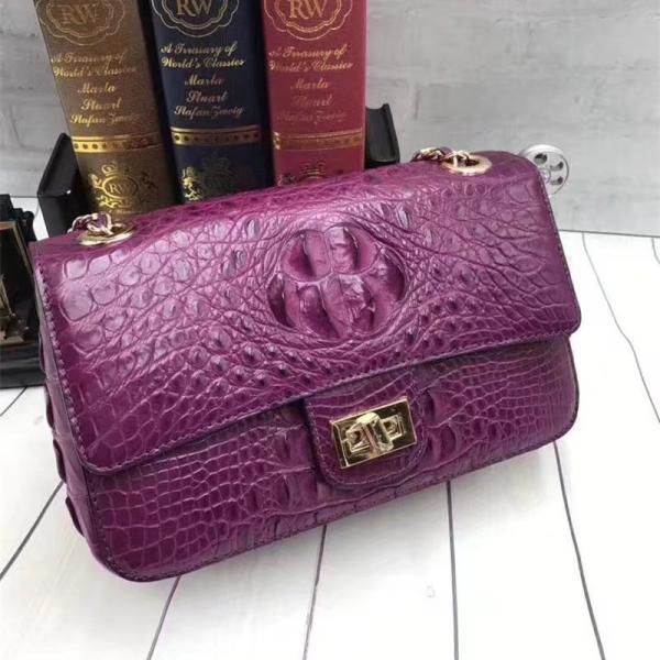 Genuine Crocodile Skin Lady Flap Purse Female Single Cross Shoulder Bag Real Alligator Leather Women's Messenger Bag