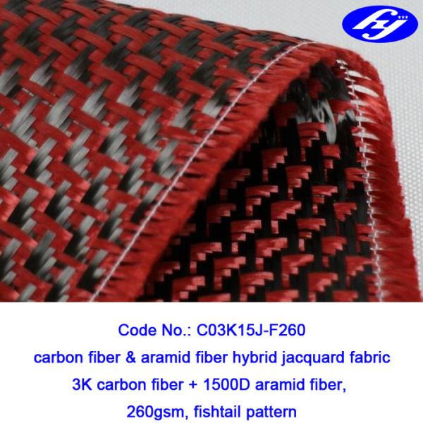 Hybride rouge de Kevlar de fibre de carbone de force à haute résistance avec le