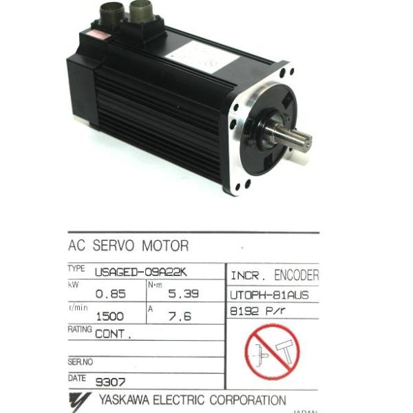 YASKAWA AC MOTOR USAGED-09A22K  7.6A JAPAN ENCODER HAAS VF4 MILL WARRANTY 0.85KW