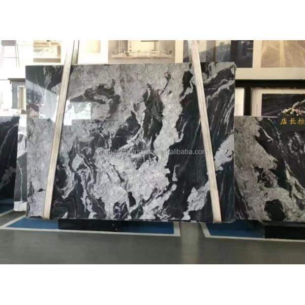 Hotel Surface Finishing Polished Italian Fendy Black Marble with White Veins Tile