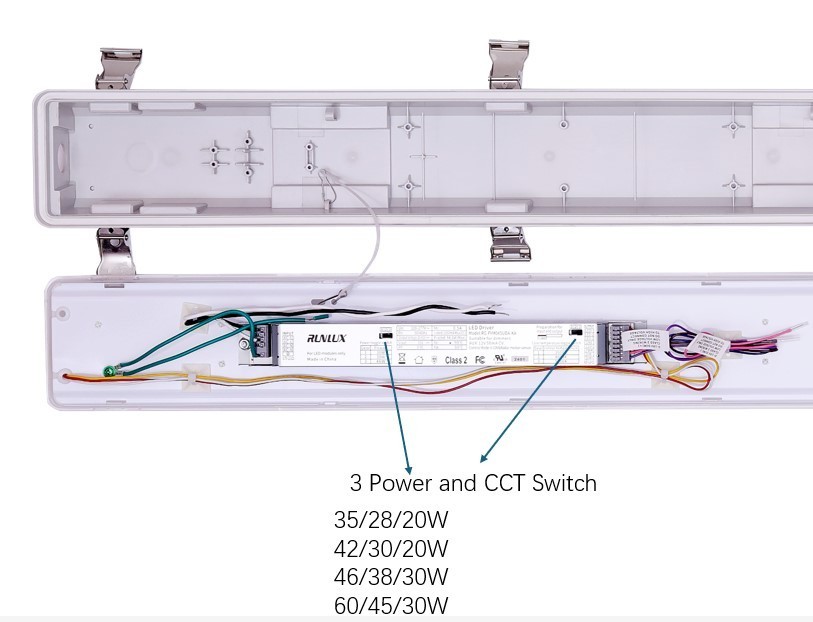 IP66 IK10 LED Vapor Tight Light 2ft/4ft/5ft/8ft Industrial LED Tri Proof Light for Warehouse
