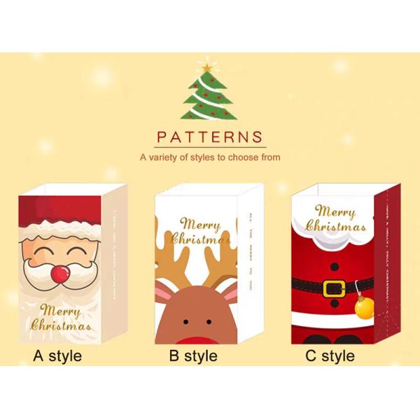 SGS PMS Kraft Christmas Gift Packing Box Biscuit Candy Snack Packaging Bag