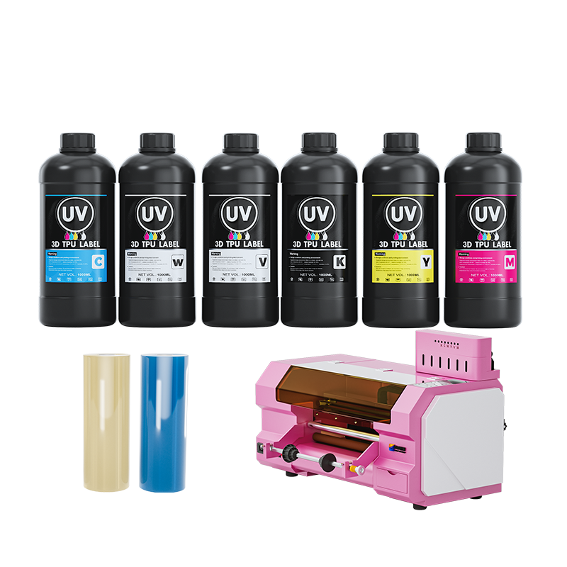 FCOLOR 1000MLLogo Customizable Transfer Film 3D Label Logo Textile Printing DTF TPU UV Ink for Plain Oversized T-shirt