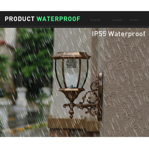 Aluminum Outside Wall Mounted Solar Light IP55 Waterproof 1W 1.2W 2W