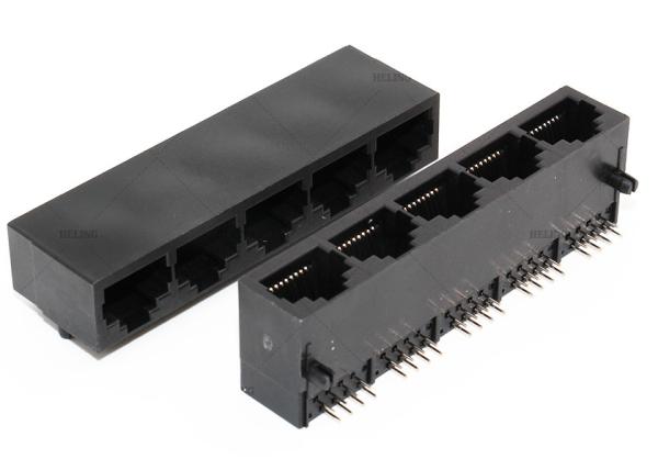 Os conectores múltiplos de abrigo pretos R Unshielded do porto RJ45/A completamente - fure a montagem
