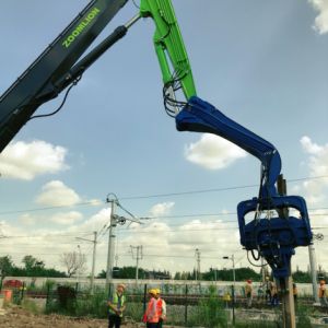 Robust Pile Driver for Road Construction | 15-Meter Driving Depth | High-Frequency Vibration | Excavator-Mounted Design