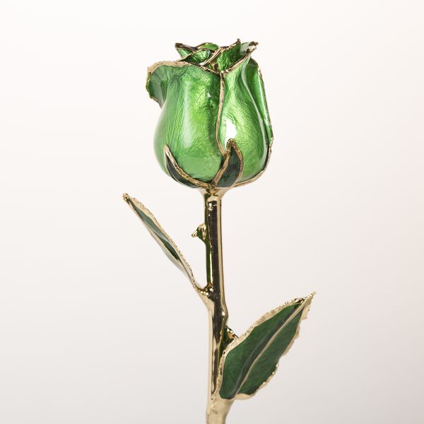 High Quality Gold Trimmed Rose Preserved Flower Beautiful Handmade Gifts for Woman