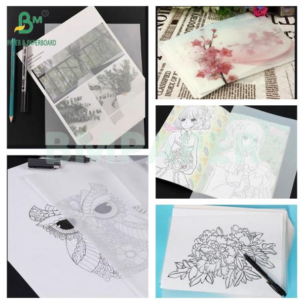 50 83 GSM Smooth White Semitransparent Transfer Paper Roll  880mm X 40m