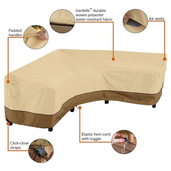 Polyester Fabric L286cm W222cm Outdoor Sofa Cover Waterproof , Sectional Sofa Cover Durable