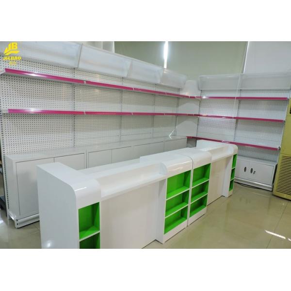 Perforated Backing Pharmacy Display Racks Optional Light Box / Cabinet