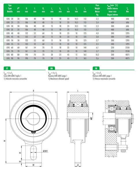 R&B sprag freewheel  backstop clutch RSBW30/GVG30 apply in Grain hoist or Fishing net machine