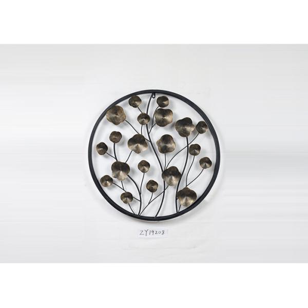 Bronze Metal Wall Decor Vintage Home Decorations Floral Design Black Frame