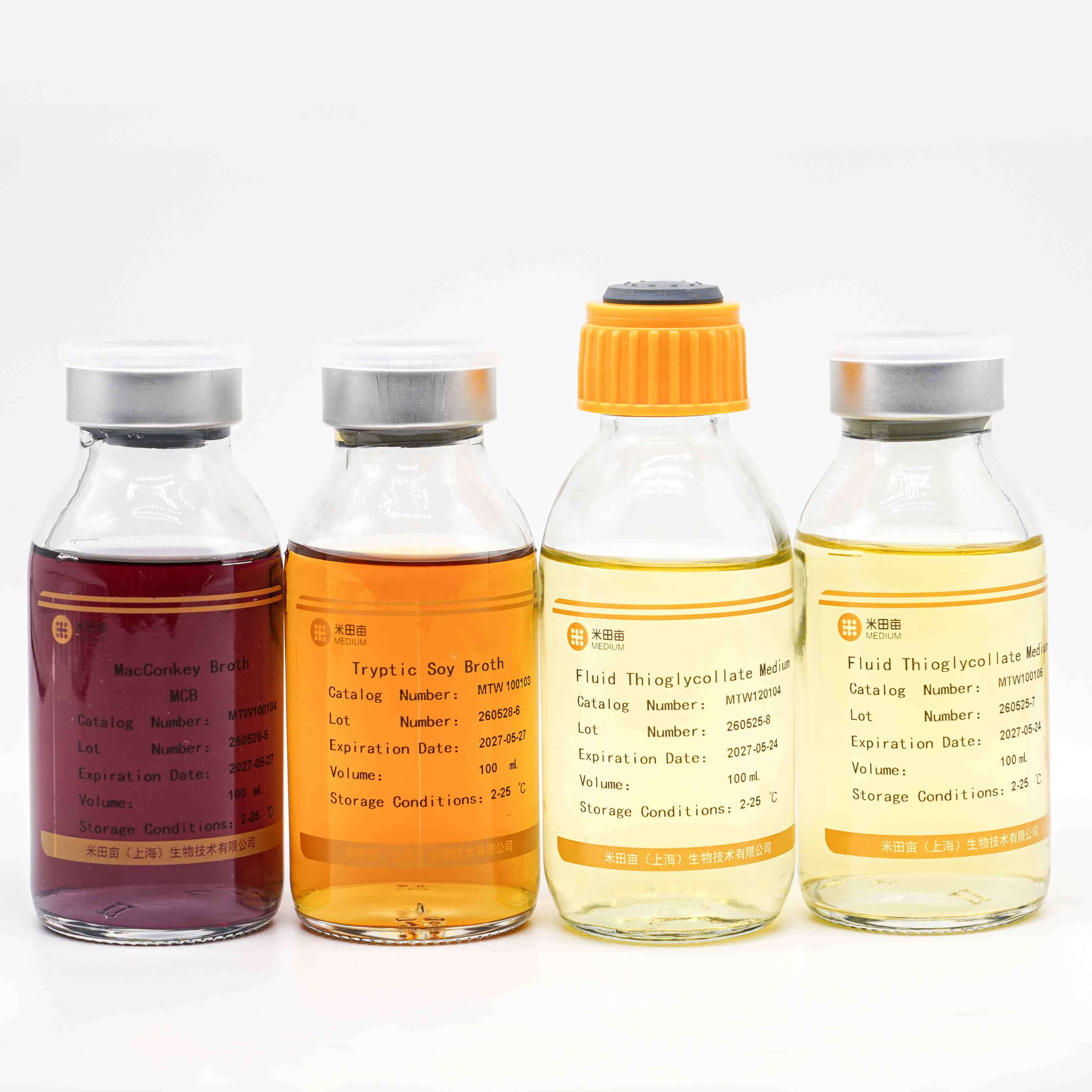 Fluid Thioglycollate Medium Sterile Bottled Liquid Media For Microbial Recovery Growth