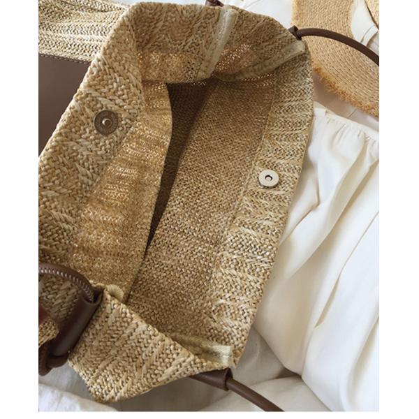 Women's Personalized Casual Tote with Two Handles/Straps Summer Sea Beach Trim Raffia Bag
