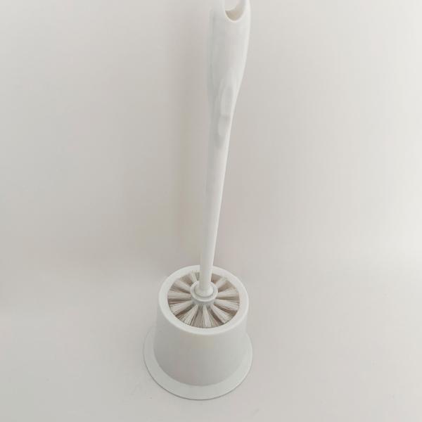 Bristle Toilet Seat Cleaning Brush Enlarged Stable Bottom Extended Ergonomic Handle White