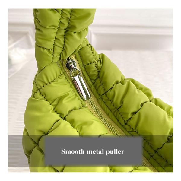 Customized Color Winter Cotton Padded Quilted Sling Down Tote Bag for Women in Winter