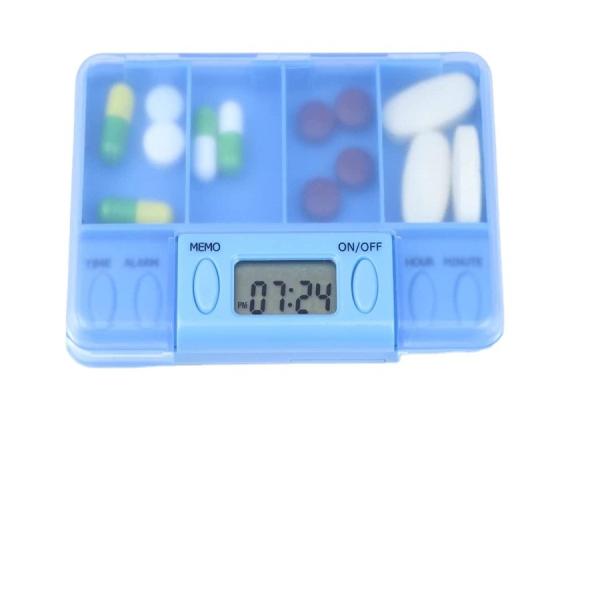 Good selling alarm timer travel self-timer pill box weekly organizer  pill dispenser electronic 4 Compartments case reminder